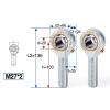 PULaif Rod End Joint, 1PC Left-Hand Thread, POSL5–POSL30, Nickel-Plated (POSL28 M27×2.0) view 2