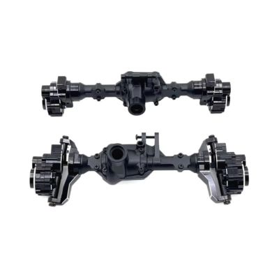 RC 1/10 Metal Upgrade Front & Rear Axle Set for HuangBo R1001/R1002/R1003, Black