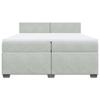 Massbinet Modern Upholstered Double Bed with Storage, Headboard, Wooden Slats and Mattress, Light Gray Velvet, 200 x 200 cm view 4