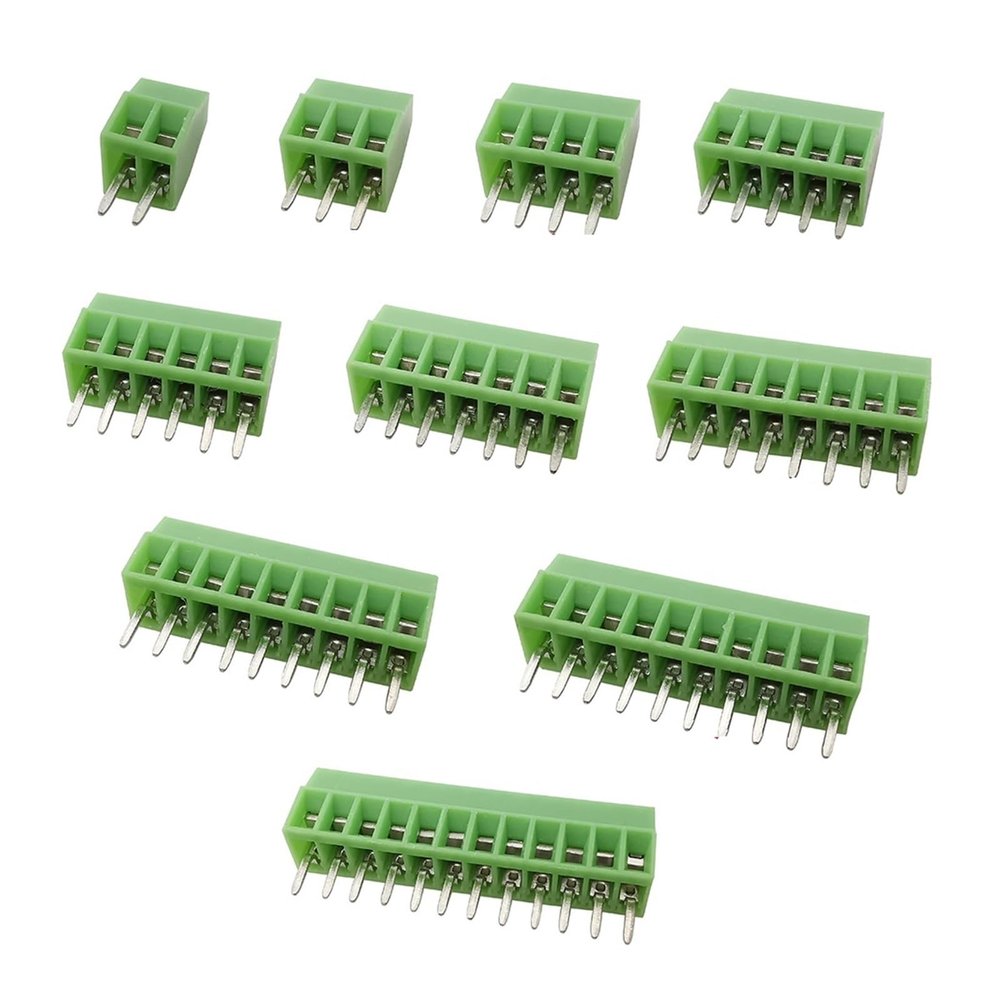 Zhuguiming KF128 PCB Screw Terminal Blocks, 2.54 mm Pitch, 3–16 Pins, 5/10 Pieces