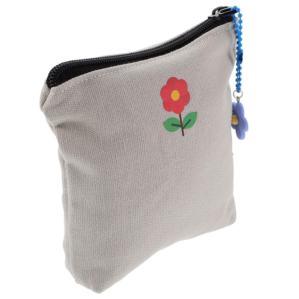 ORFOFE Canvas Period Pad Pouch with Zipper and Buckle Design