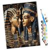 WMZPOY Paint by Numbers for Adults, Black and Gold Egyptian Pharaoh and Cleopatra (8), 40 x 50 cm Canvas Kit view 1