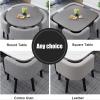Modern 5-Piece Round Dining Table Set with 4 Chairs, 80 x 73 cm view 2