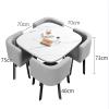 Modern 5-Piece Round Dining Table Set with 4 Chairs, 80 x 73 cm view 4