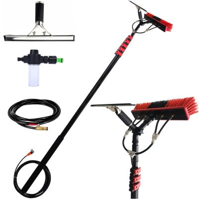 5.4 m Telescopic Window Cleaning Brush with Soap Dispenser and Squeegee