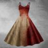 Women's Halloween Zombie Bride Costume Dress, Blood-Print A-Line Maxi Dress view 2