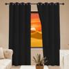 GOUBO Blackout Thermal Curtain with Grommets, 160 x 330 cm, Washable, Black view 1