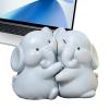Sturdy Resin Bookends with Cute Hugging Elephants view 1