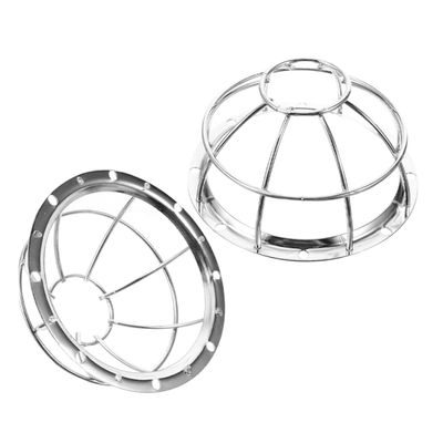 2-Piece Iron Smoke Detector Protective Covers, Silver