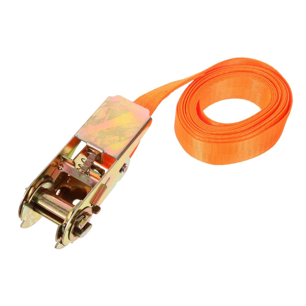 25 mm Ratchet Tie-Down Strap for Cargo and Luggage, Orange