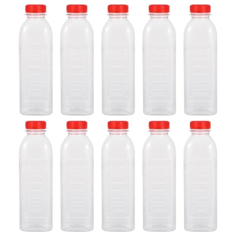Reusable Juice Bottles with Caps, Red