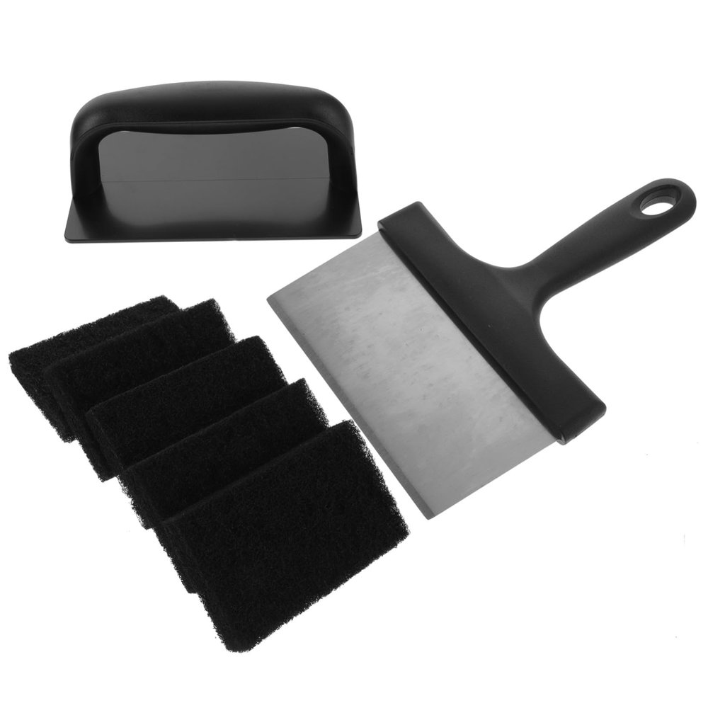 Parliky Stainless Steel Grill Grate Cleaning Set with Brush, Scraper and Sponge