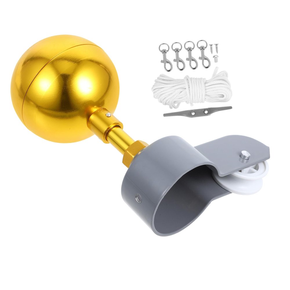 HONMEET Aluminum Alloy Flagpole Cap and Replacement Pulley