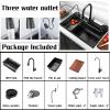 Premium Stainless Steel Kitchen Sink, 68 x 45 x 21 cm, Single Bowl Drop-In Workstation Sink with Sliding Accessories, Black Finish view 2
