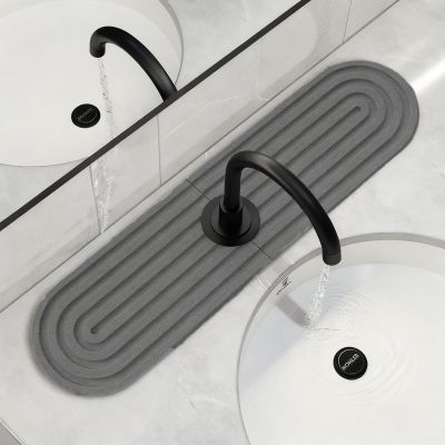 Faucet Absorbent Diatomaceous Earth Mat, Dark Gray, 60 x 10 cm
