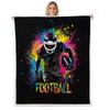 Homewish American Football Fleece Blanket 90 x 90 in Neon Graffiti Design view 1