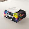 Homewish American Football Fleece Blanket 90 x 90 in Neon Graffiti Design view 4