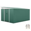 Outsunny Metal Garden Shed, 19.4 m², 280 × 345 × 201 cm, Sliding Doors, Green view 1
