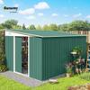 Outsunny Metal Garden Shed, 19.4 m², 280 × 345 × 201 cm, Sliding Doors, Green view 2