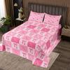 Homemissing Cute Bowknot Pink Plaid Bedspread 220 x 240 cm with Initial X view 1