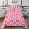Homemissing Cute Bowknot Pink Plaid Bedspread 220 x 240 cm with Initial X view 2