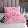 Homemissing Cute Bowknot Pink Plaid Bedspread 220 x 240 cm with Initial X view 3