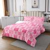 Homemissing Cute Bowknot Pink Plaid Bedspread 220 x 240 cm with Initial X view 4