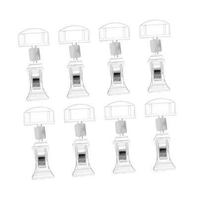 8-Piece Rotatable Acrylic Sign Clips for Price Tags and Name Cards