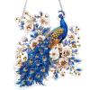AIRDEA Peacock Diamond Painting Window Suncatcher, 5D Sparkling Floral Double-Sided Kit, 8 x 7 in view 1