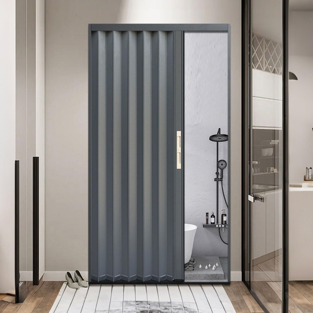 yurstcggh Folding Caravan Aluminum Door with Lock, Foldable Security Door for Interior and Exterior, Space-Saving Roller Door 50 × 206 cm