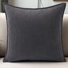 Corduroy Throw Pillow Cover, Charcoal Gray, 50 x 60 cm view 1