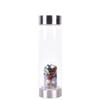 Natural Crystal Water Bottle with Quartz Obelisk Wand, Reusable Gemstone Glass Bottle, 550 ml view 1