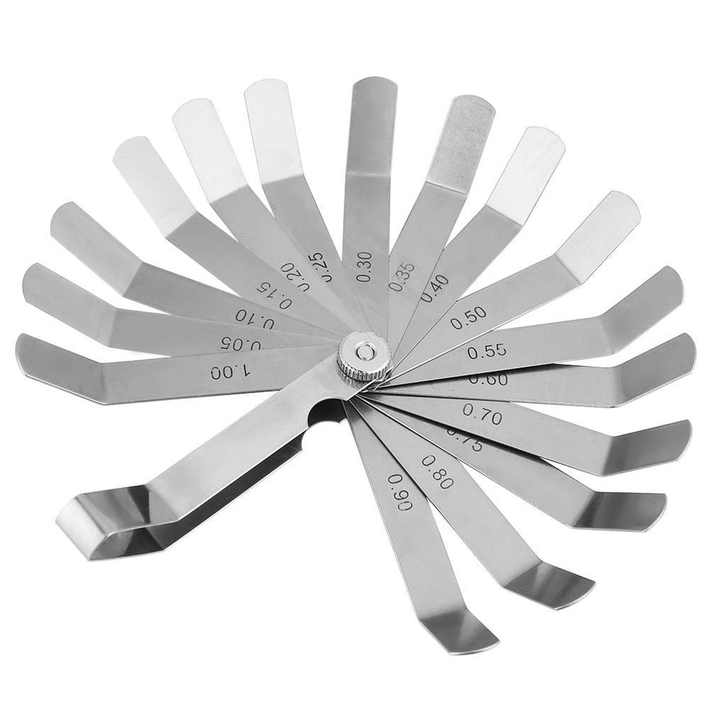 Ejoyous Feeler Gauge, 0.05–1.00 mm, Curved Stainless Steel
