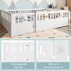 Merax Children's Bed, 140 x 190 cm, Wooden Single Bed with Safety Rails, Slatted Base, White view 2