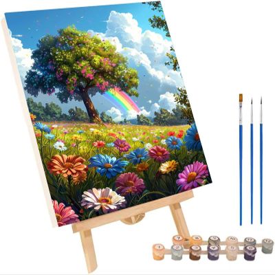 Tree Paint by Numbers Kit for Adults with Frame, Flower Design, 40 x 50 cm – Z-3767