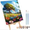 Tree Paint by Numbers Kit for Adults with Frame, Flower Design, 40 x 50 cm – Z-3767 view 1