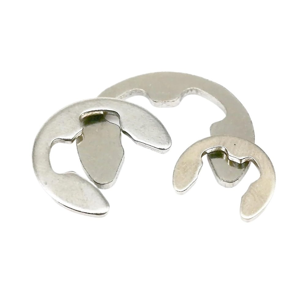 304 Stainless Steel Shaft Retaining Ring Washer, External E-Clip (M1.5, 100 pcs)
