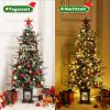 122 cm Artificial Christmas Tree with 150 LED Lights, 8 Modes and Metal Stand view 2