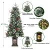 122 cm Artificial Christmas Tree with 150 LED Lights, 8 Modes and Metal Stand view 3