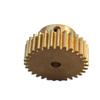 GTPBAO 0.5 Module 150T Spur Gear, 76 mm OD, 5 mm Tooth Thickness, Copper, 15 mm Step, 4 mm Bore view 1