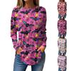 HUIFUAO Funny Halloween Shirt for Women, Scary Bat T-Shirt, Long-Sleeve Tunic, Crew Neck, Pink Z02 #3, M view 1