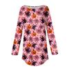 HUIFUAO Funny Halloween Shirt for Women, Scary Bat T-Shirt, Long-Sleeve Tunic, Crew Neck, Pink Z02 #3, M view 3