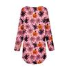 HUIFUAO Funny Halloween Shirt for Women, Scary Bat T-Shirt, Long-Sleeve Tunic, Crew Neck, Pink Z02 #3, M view 4