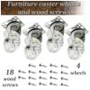AERZETIX 4-Pack 50 mm 360° Swivel Casters with 18 Wood Screws view 2