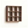 Blazea Wooden Wall-Mounted Cup Rack, 3x3 9-Slot Display Shelf view 1