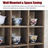 Blazea Wooden Wall-Mounted Cup Rack, 3x3 9-Slot Display Shelf view 2