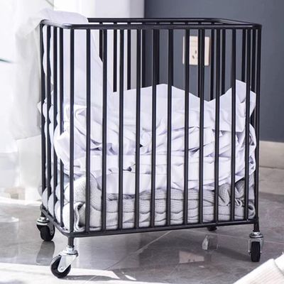 Laundry Hamper with Wheels, Metal Frame, Breathable Design