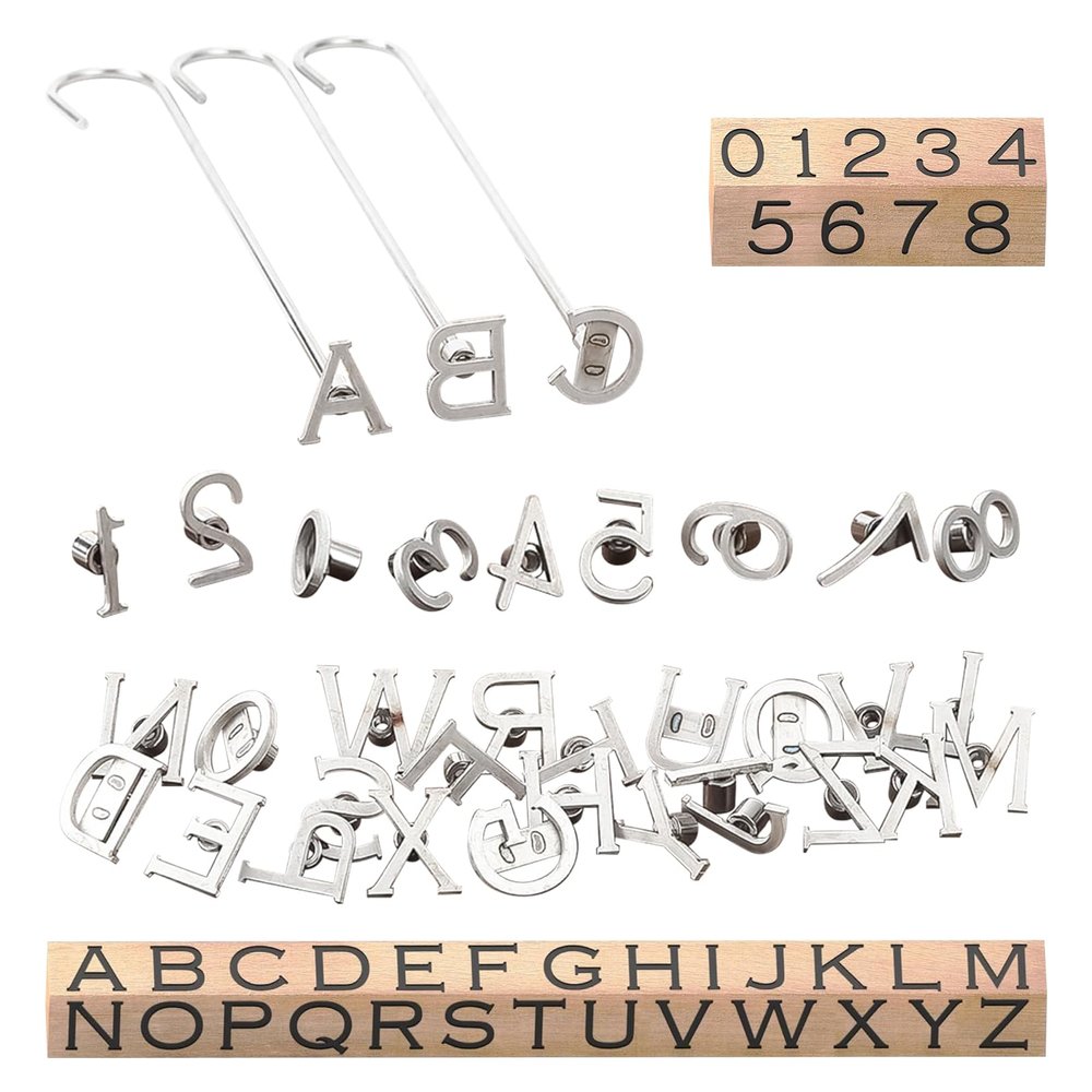 36-Piece 1-Inch Alphabet & Number Branding Iron Set