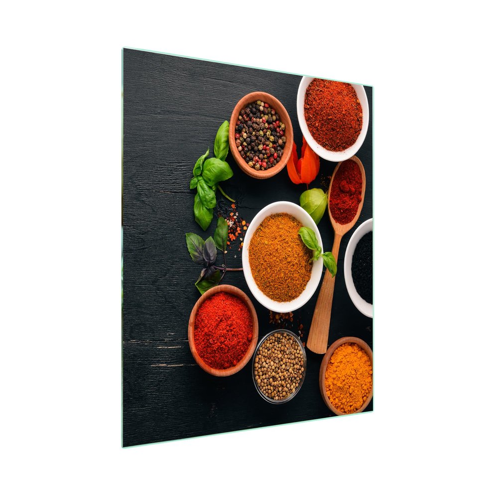 Tempered Glass Stove Cover & Cutting Board, 45 x 52 cm, Spices Black Wood
