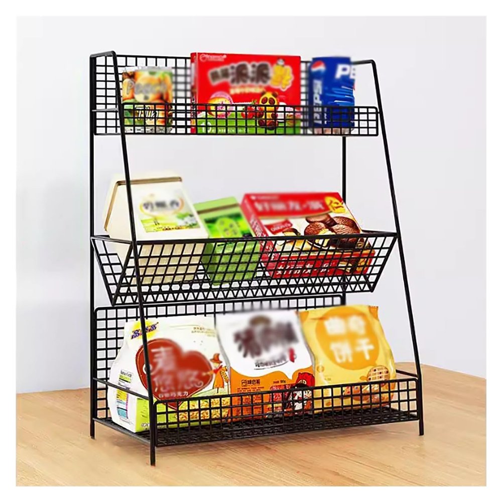OIFAODAO Heavy-Duty Freestanding Storage Rack, Black, 30 x 18 x 45 cm